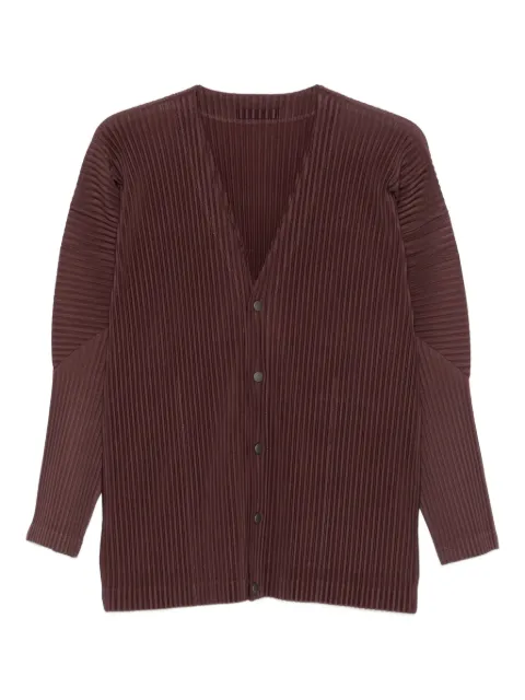 Homme Plissé Issey Miyake pleated button cardigan Brown HP58JL18548