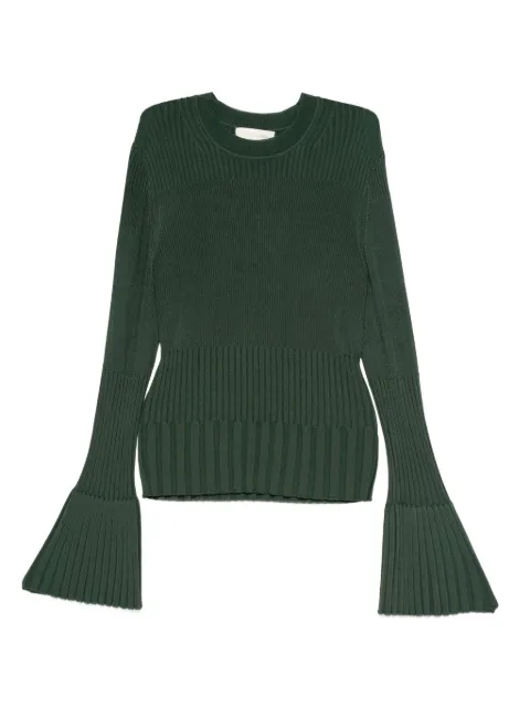 ZIMMERMANN ribbed bell-sleeve sweater Green 4875TF25R