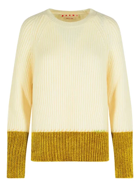 Marni ribbed contrast-hem sweater Neutrals GCMD0632Q0UFH553