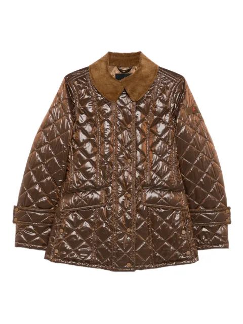 Peuterey quilted corduroy-collar jacket Brown PED545104000217894