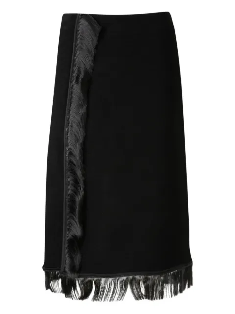 Jil Sander fringe-detail midi skirt Black J03MA0268J20232
