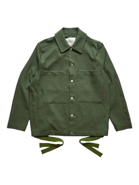 Song For The Mute patch-pocket tie-fastening jacket Green 242MJK074RCCLSGE