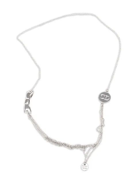 Christian Dior Pre-Owned bow-detail necklace Silver AAY4013