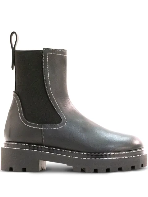 POEVE contrast-stitch boots Brown JBF6ASIAGO