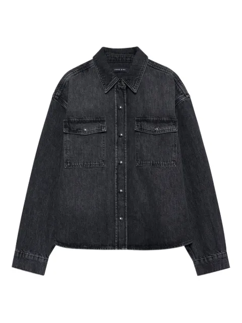 ANINE BING Paxton double-pocket denim shirt Black A0711690