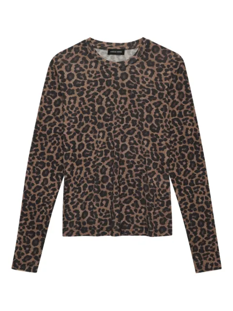 ANINE BING long-sleeve leopard-print T-shirt Brown A0812304