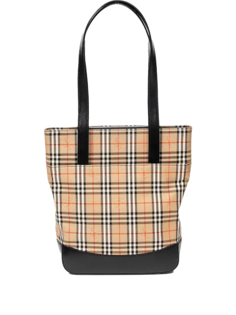 Burberry Pre-Owned check-pattern tote bag Neutrals AAY5635