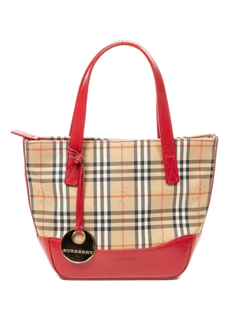 Burberry Pre-Owned check-pattern tote bag Neutrals NONE