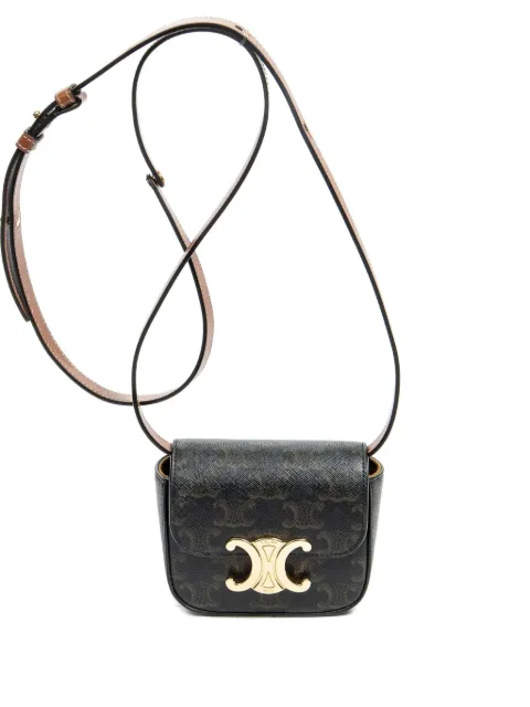 Celine Pre-Owned Mini Triomphe monogram crossbody bag Black WRG2262
