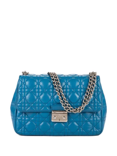 Christian Dior Pre-Owned Miss Dior cannage-leather shoulder bag Blue 01BO0154