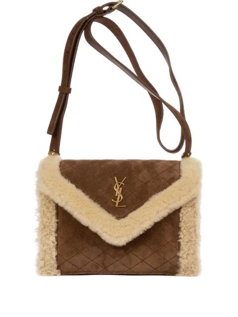 Saint Laurent Pre-Owned quilted suede mini bag Brown PLB6855740622