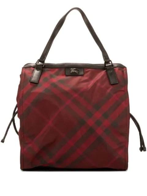 Burberry Pre-Owned check-pattern tote bag Red CNDONHOUDON