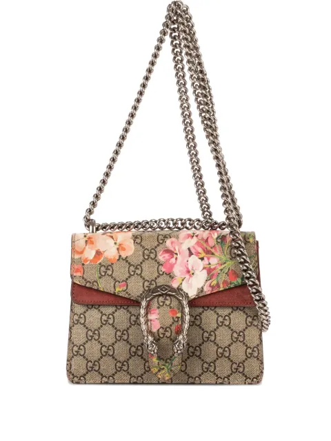 Gucci Pre-Owned floral-print chain bag Brown 421970520981