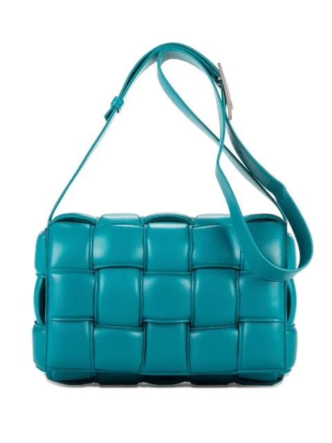 Bottega Veneta Pre-Owned padded-leather shoulder bag Blue B096286624O
