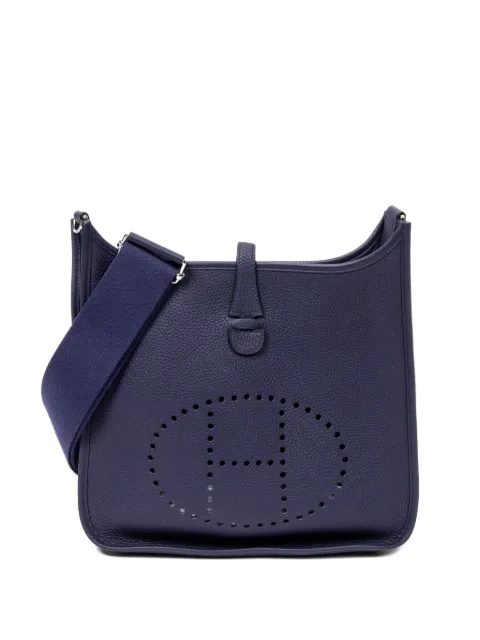 Hermès Pre-Owned 2000s perforated leather shoulder bag Blue ABA3146
