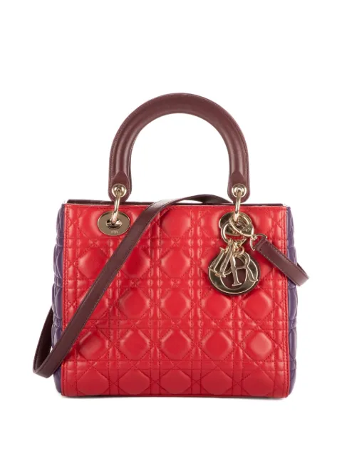 Christian Dior Pre-Owned 2010s quilted two-tone shoulder bag Red 18MA0165