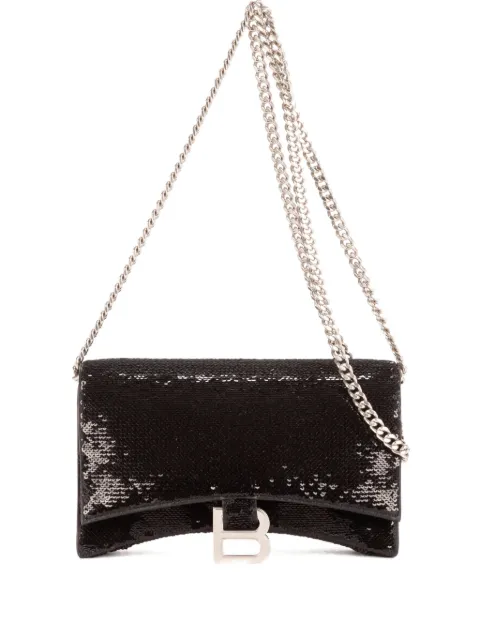 Balenciaga Pre-Owned sequinned chain shoulder bag Black 7203491000P568008