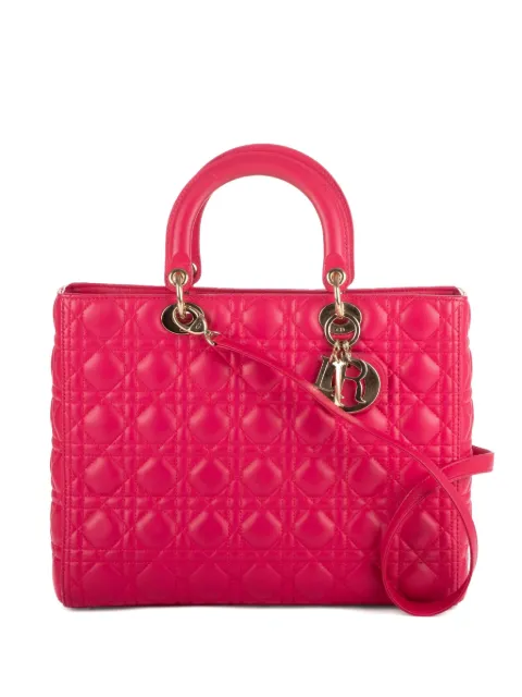 Christian Dior Pre-Owned Cannage Lady Dior two-way handbag Pink 05MA1112