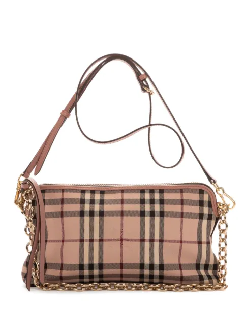 Burberry Pre-Owned Sling check chain shoulder bag Pink TIVCHP1263