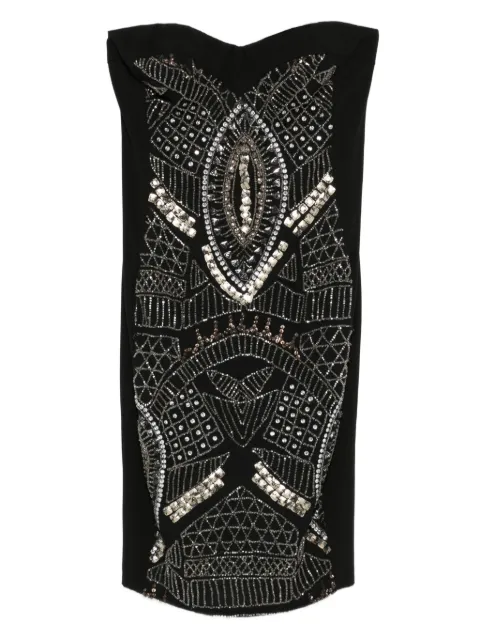 Gemy Maalouf embellished strapless mini dress Black LPF144084
