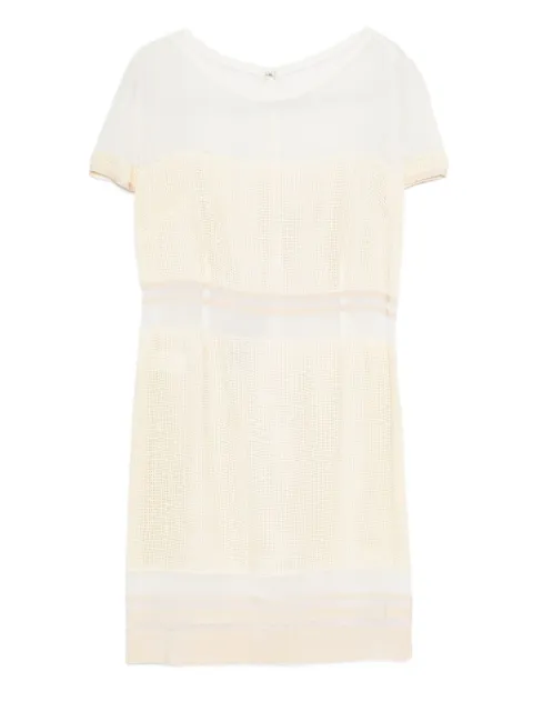 Gemy Maalouf mesh-panel mini dress Neutrals LPS143814
