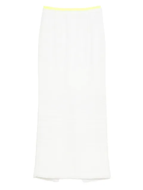 Gemy Maalouf frayed-edges midi skirt White LPS133443LS