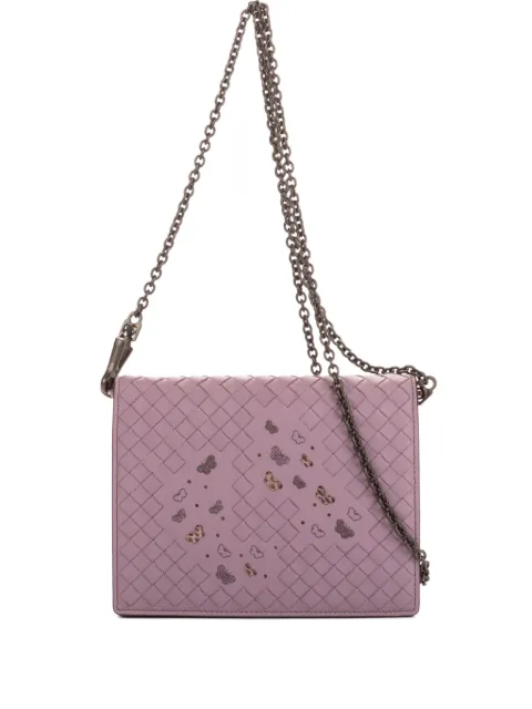 Bottega Veneta Pre-Owned 2000s woven butterfly detail chain bag Purple S01641245Y