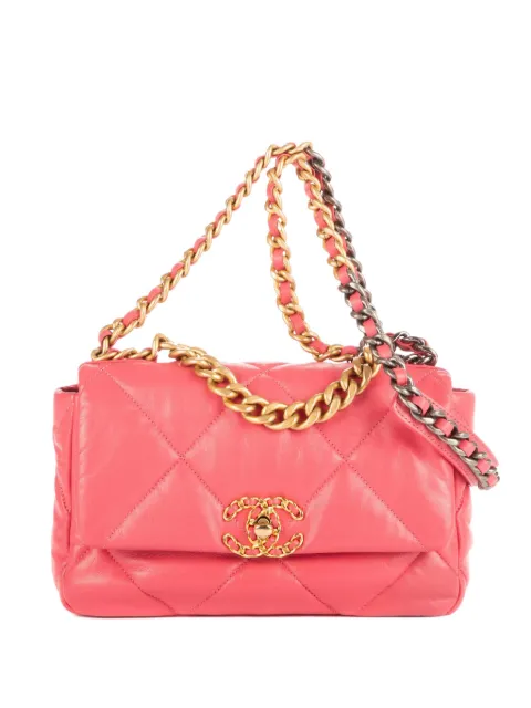 CHANEL Pre-Owned small Classic 19 Flap shoulder bag Pink 29097475