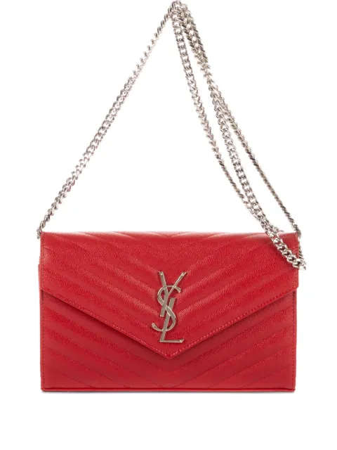 Saint Laurent Pre-Owned 2010s chain-strap quilted shoulder bag Red GUE3778281217