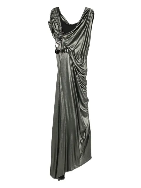 Gemy Maalouf embellished draped maxi dress Silver CPF123256
