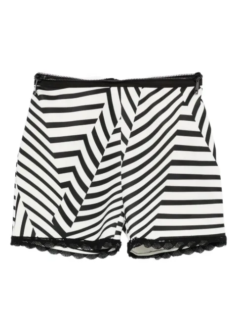 Gemy Maalouf stripe lace-trimmed shorts Black LPF164732SH