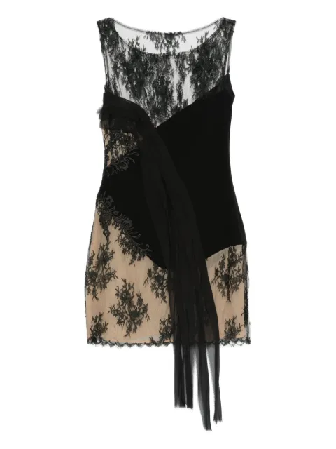 Gemy Maalouf lace-panelled minidress Black LPF123135