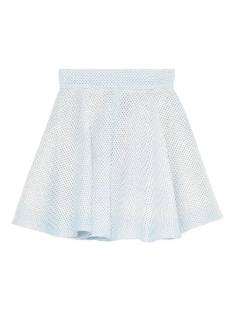 Gemy Maalouf mesh-textured flared skirt Blue LPS174961SS