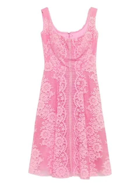 Gemy Maalouf floral-lace scoop-neck mini dress Pink AB1094