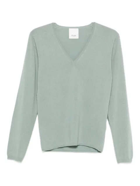 Allude V-neck long-sleeve sweater Green 25511100