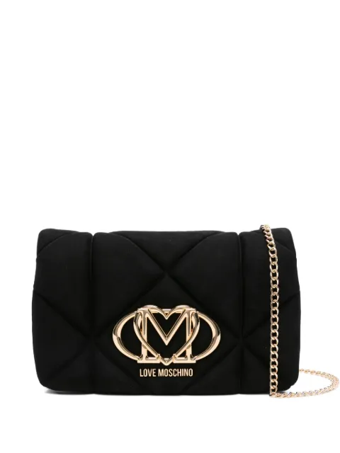 Love Moschino quilted logo-plaque cross body bag Black JC4043PP0NKE0