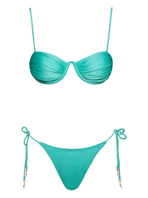 Noire Swimwear gathered-cup bikini Blue NSW417TURQUOISE