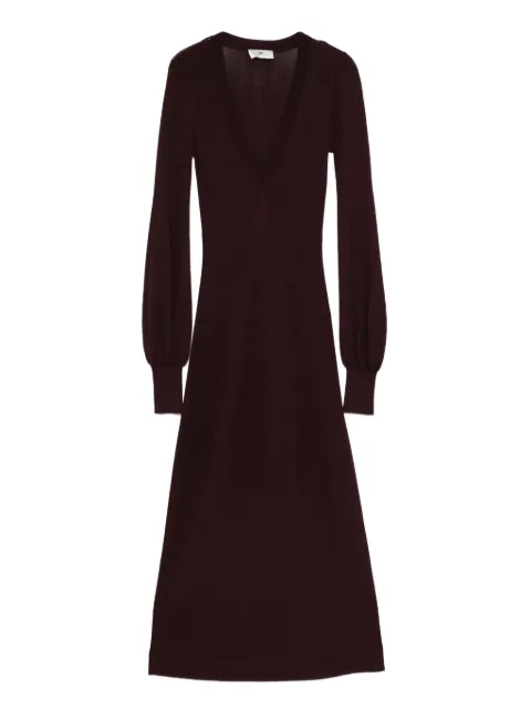 Elisabetta Franchi v-neck balloon-sleeve dress Red AM22B56E2