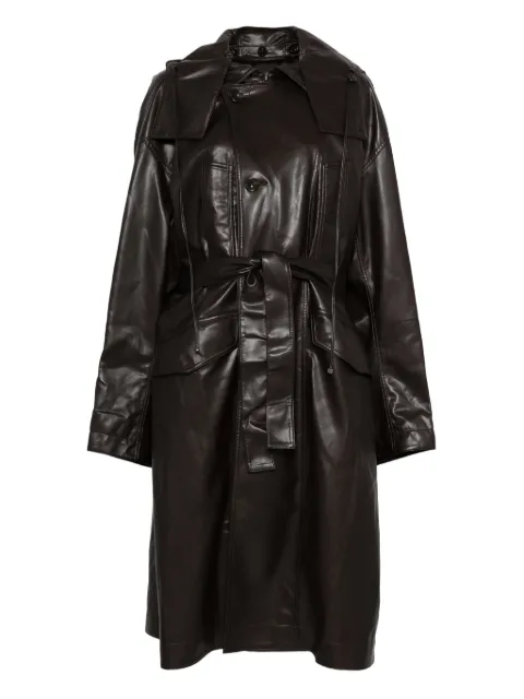 YCH belted hooded coat Brown MF25OT0182BR