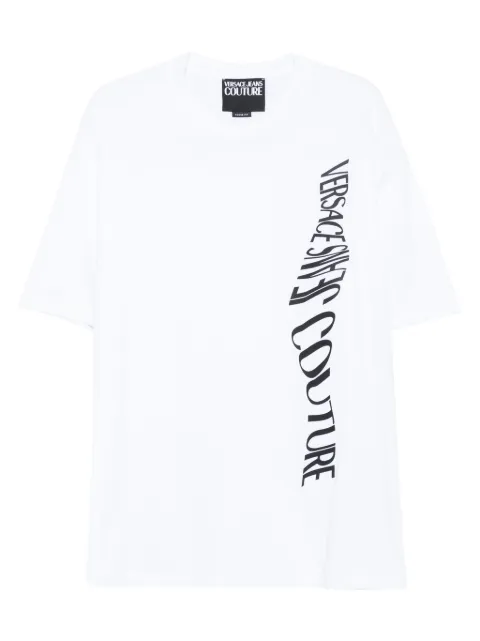 Versace Jeans Couture vertical-logo T-shirt White 79GAHP04CJ01P