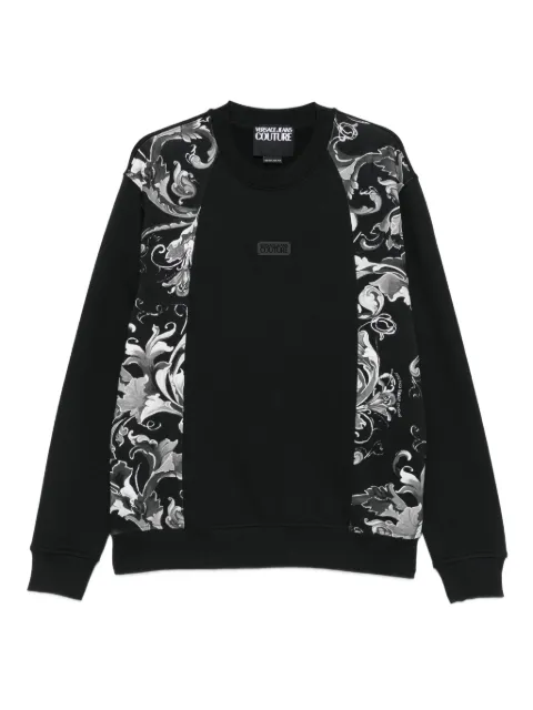 Versace Jeans Couture Baroque-print panel sweatshirt Black 79GAI335FS201899