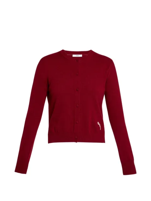 ERDEM flower-embroidered cardigan Red AW25KT3330126001