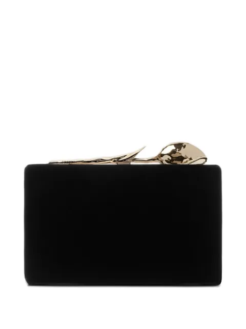 ERDEM Bloom rose-embellished velvet clutch bag Black AW25B450841000