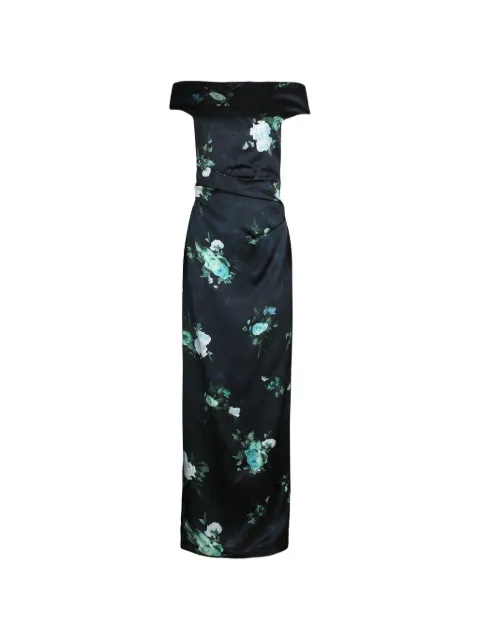 ERDEM floral-print off-shoulder maxi dress Blue AW25G4550504001