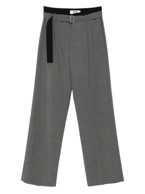 MSGM belted pleated trousers Grey 3941MDP04Y257605