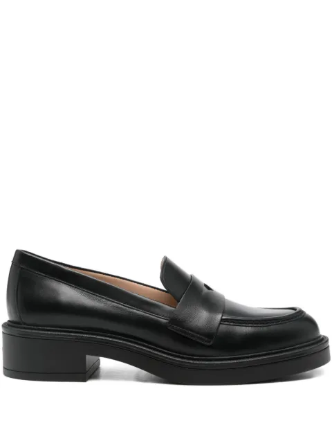 Stuart Weitzman penny leather loafers Black SM621