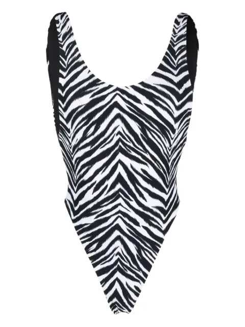 Reina Olga zebra-print swimsuit Black REINAUITZEB1616