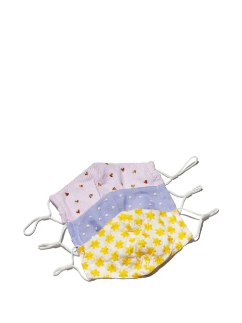 Lele Sadoughi embellished face masks (pack of three) Blue LELESSKSPAS0938