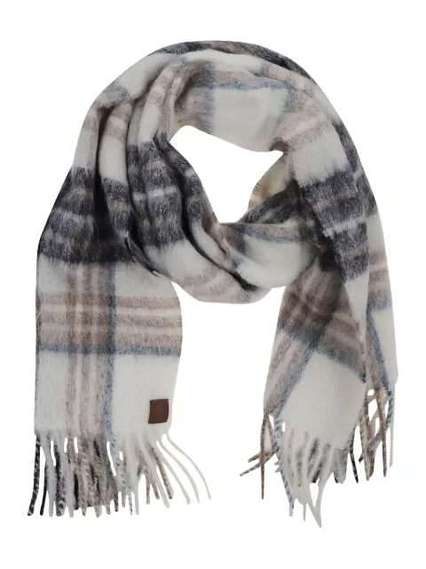 Eleventy plaid fringed scarf White L77SCIL14TES0L320