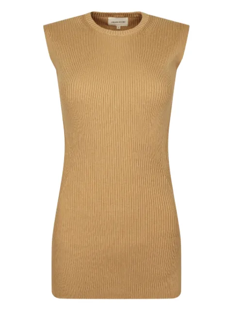 LouLou de Saison ribbed open-back vest Brown LOULOUTOPBEI1879